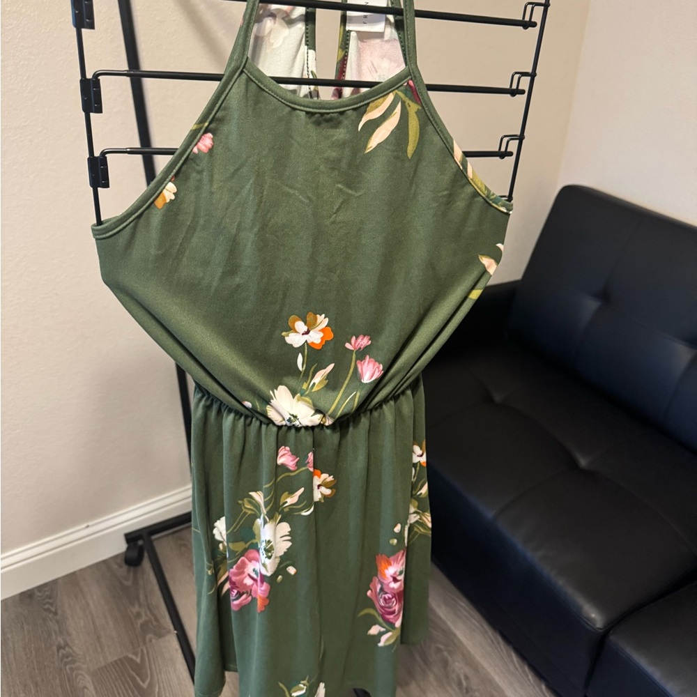 French Grey Floral  Dress